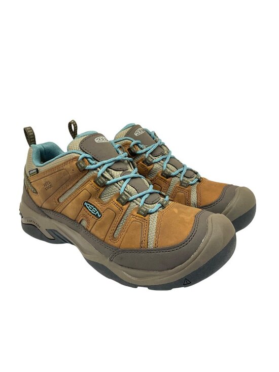 Keen Shoes - KEEN Women's Low-Cut Circadia WP Casual Hiking Shoes Brown/Turquoise Size 7.5M